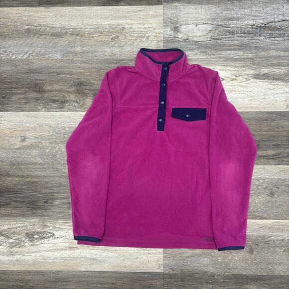 Eddie Bauer Purple Womens‎ M High Neck Quarter Snap Polar Fleece Popover Jacket - Picture 2 of 9